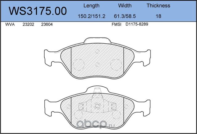 Колодки тормозные дисковые | перед | (Jeenice). Артикул WS317500