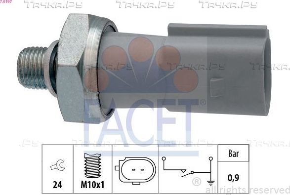 Датчик давления масла Facet Made in Italy - OE Equivalent для Audi A4 IV (B8) 2007-2015. Артикул 7.0197