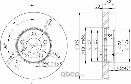 Диск торм вент. Bmw X5 (E70)  X6 (E71) (Icer). Артикул 78bd1985