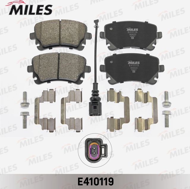 Тормозные колодки Miles (Low-Metallic). Артикул E410119