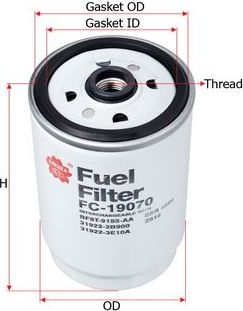 Топливный фильтр Sakura. Артикул FC-19070