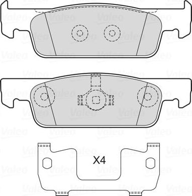 Тормозные колодки Valeo передние для Dacia Logan II 2013-2026. Артикул 601716