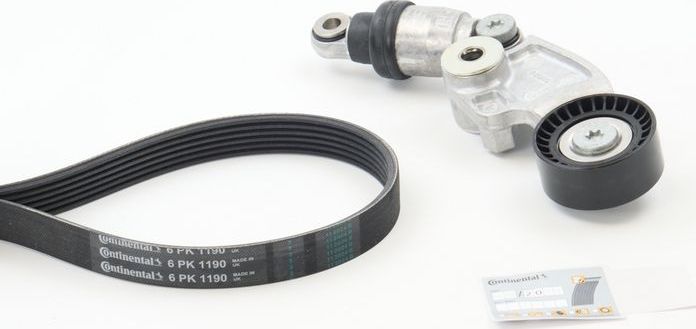 Приводной ремень поликлиновой с роликами (комплект) ContiTech. Артикул 6PK1190K1