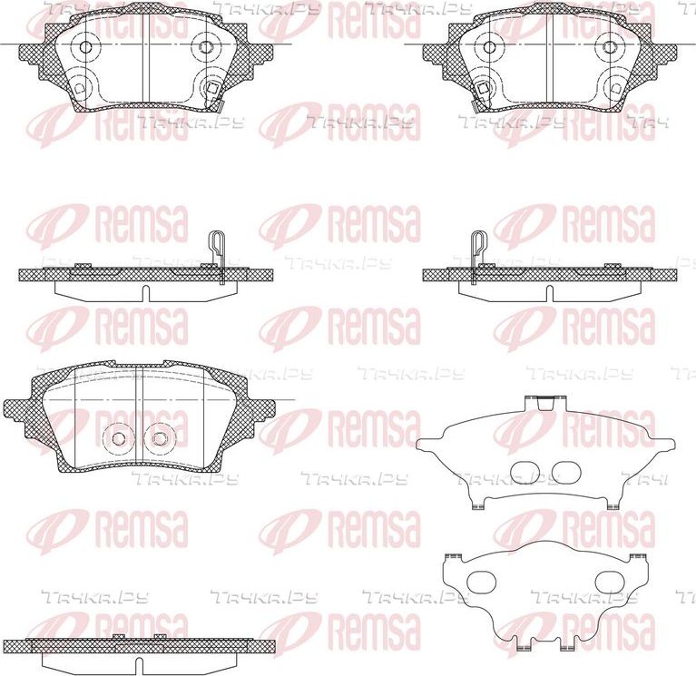Тормозные колодки Remsa задние для Toyota Corolla E210 2018-2026. Артикул 1859.02