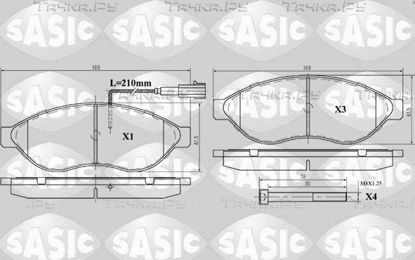 Тормозные колодки Sasic передние для Fiat Ducato III 2006-2026. Артикул 6210021