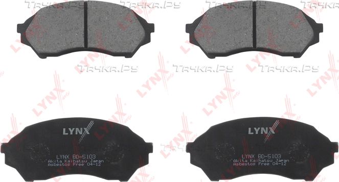 Тормозные колодки LYNXauto передние для Mazda 323 VI (BJ) 1998-2004. Артикул BD-5103