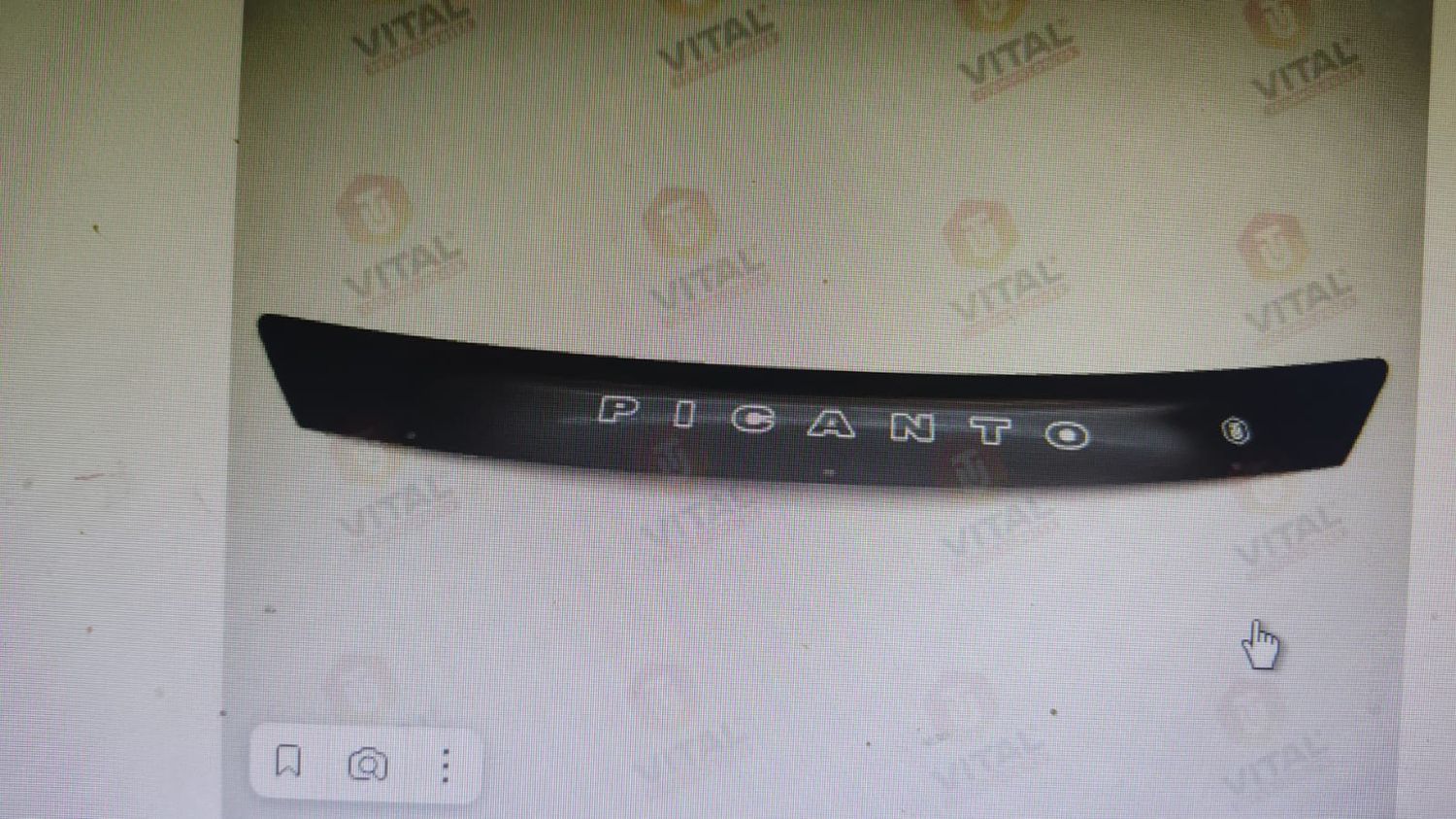 Дефлектор Vip-Tuning с надписью для капота Kia Picanto III 2017-2026. Артикул KA45