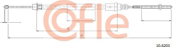 Трос ручника (тросик ручного тормоза) Cofle задний левый для Peugeot 406 I 1995-2004. Артикул 10.6203