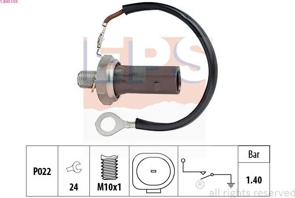 Датчик давления масла EPS Made in Italy - OE Equivalent для Audi A4 III (B7) 2004-2008. Артикул 1.800.159