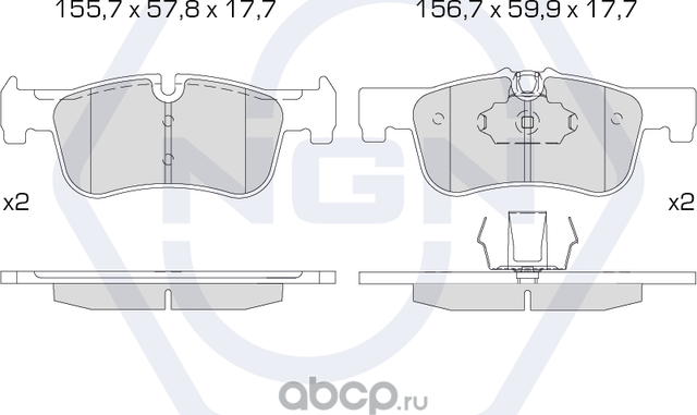 Колодки тормозные керамические, передние (NGN). Артикул 3501983