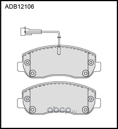 Колодки тормозные дисковые | перед | (Allied Nippon). Артикул ADB12106