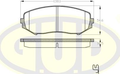 Тормозные колодки G.U.D.. Артикул GBP122502
