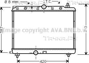 Радиатор охлаждения двигателя AVA для Rover 45 2000-2005. Артикул AU2153