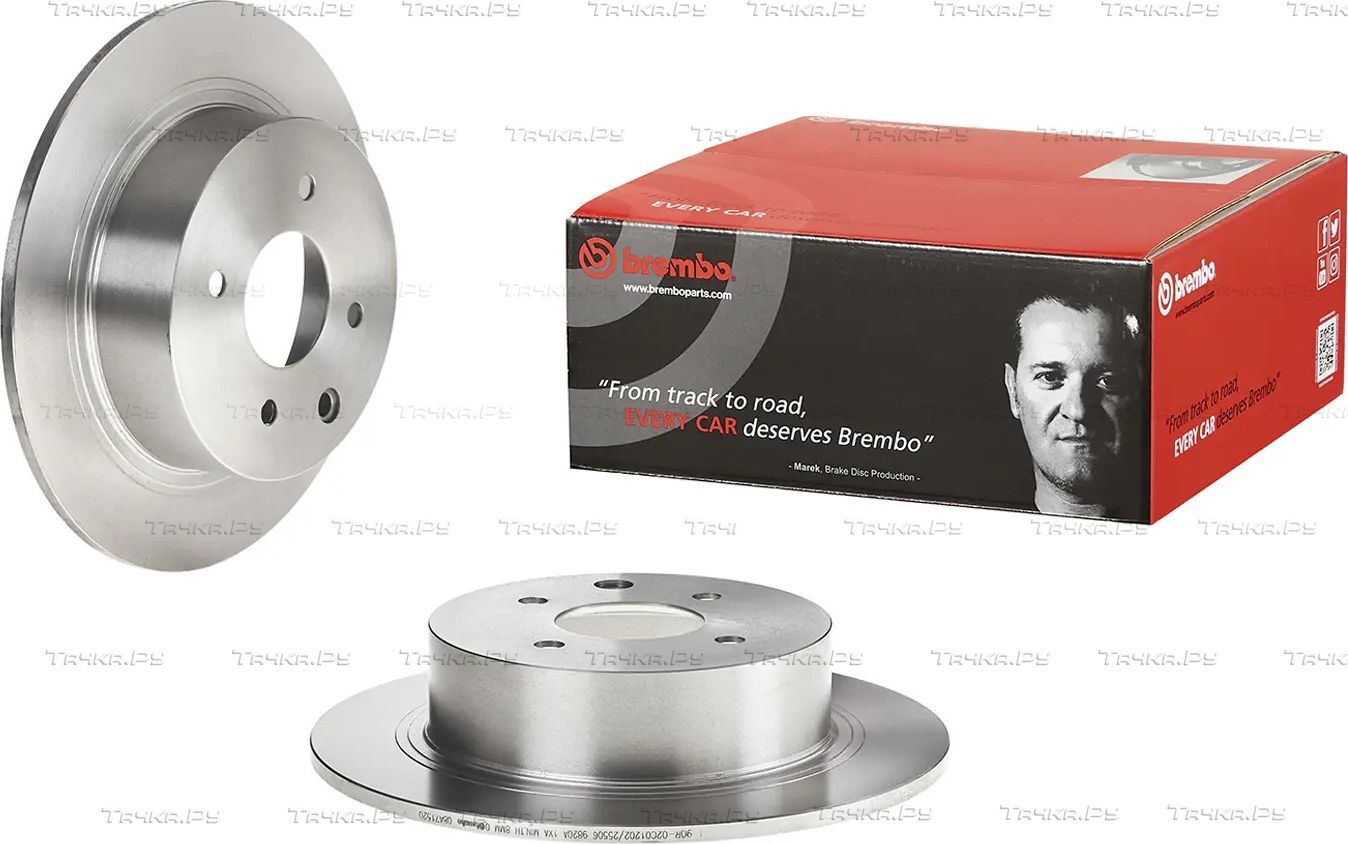 Тормозной диск Brembo задний для Nissan Cube Z12 2010-2026. Артикул 08.A715.20