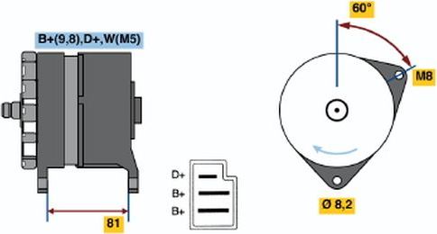 Генератор Bosch для Ford Escort V 1990-1994. Артикул 0 120 489 251