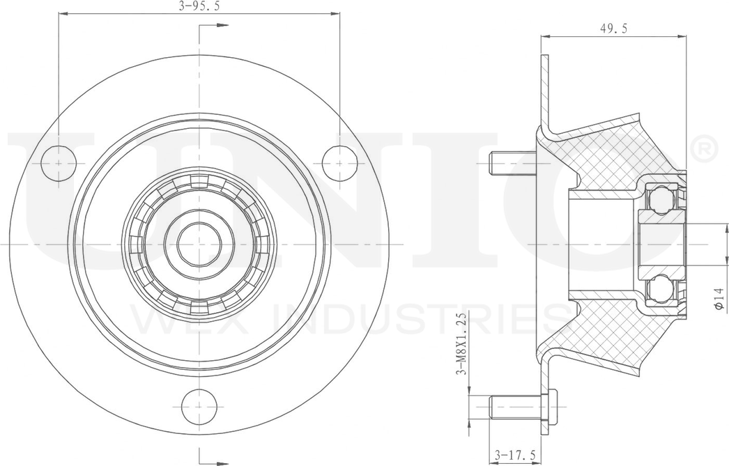Опора амортизационной стойки (Unio). Артикул RMP-13071