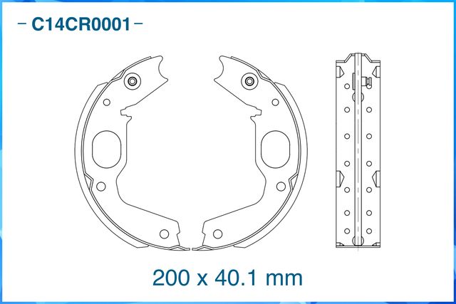 Колодки тормозные задние барабанные (Low Metallic) (Cworks). Артикул C14CR0001