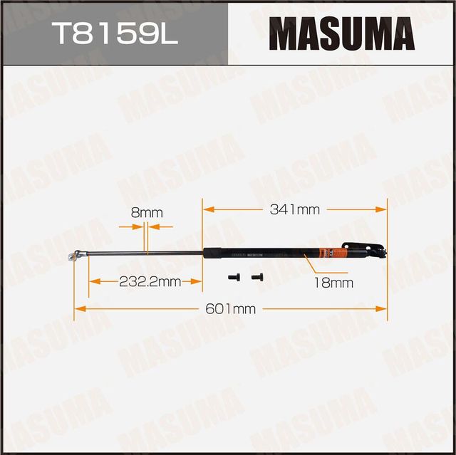 Упор газовый багажника MASUMA, L=601mm (1/40). Артикул T8159L