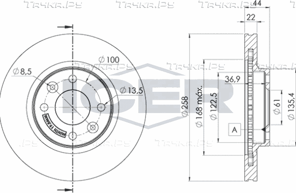 Тормозной диск Icer. Артикул 78BD3108-2