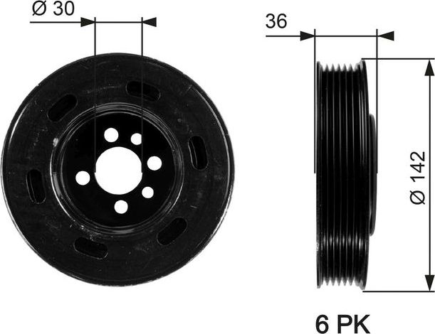 Шкив коленвала Gates DriveAlign®. Артикул TVD1009