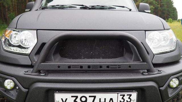 Дуга защитная АВС-Дизайн (М) для УАЗ Patriot 2015-2026 чёрная. Артикул ABC.UAZ.FB.G.31