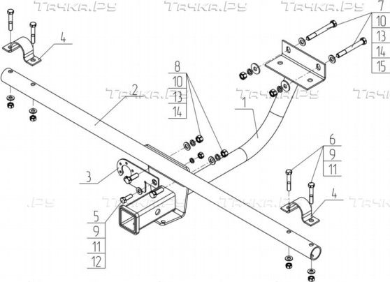 Фаркоп AvtoS для Lada 4x4 2131 1995-2026 без шара. Артикул VAZ-71