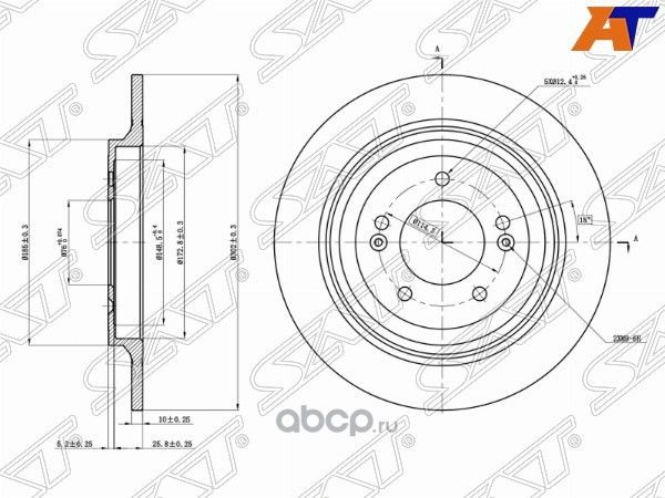 Диск тормозной перед HYUNDAI TUCSON 15-KIA SPORTA (SAT). Артикул ST58411D3700