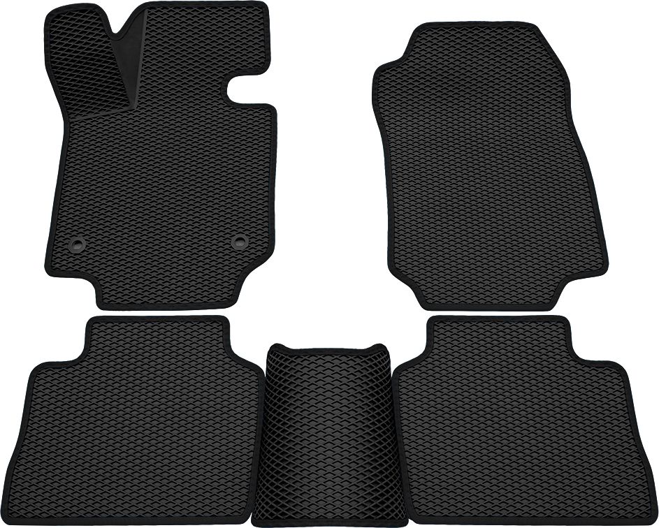 Коврики Rezkon 3D EVA ромб резиновые для салона Toyota RAV4 V 2019-2026 Черный кант. Артикул 9234035301