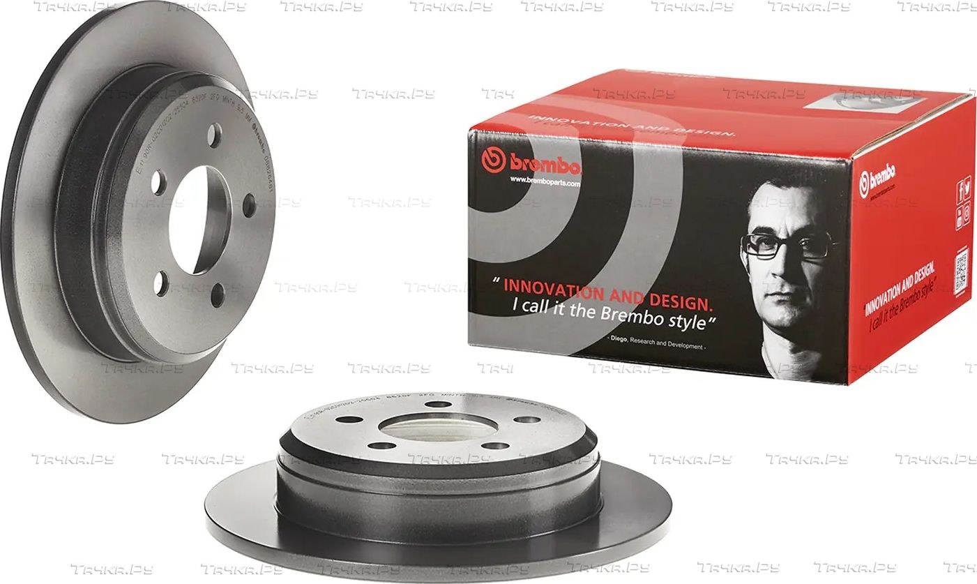 Тормозной диск Brembo PRIME LINE - UV Coated задний для Jeep Wrangler I (YJ) 1991-1996. Артикул 08.8264.81
