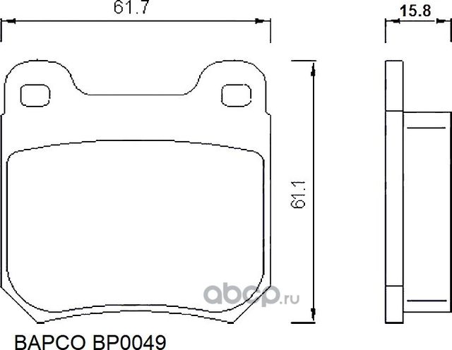 Колодки тормозные дисковые BP0049 задние, комплект, (Bapco). Артикул BP0049