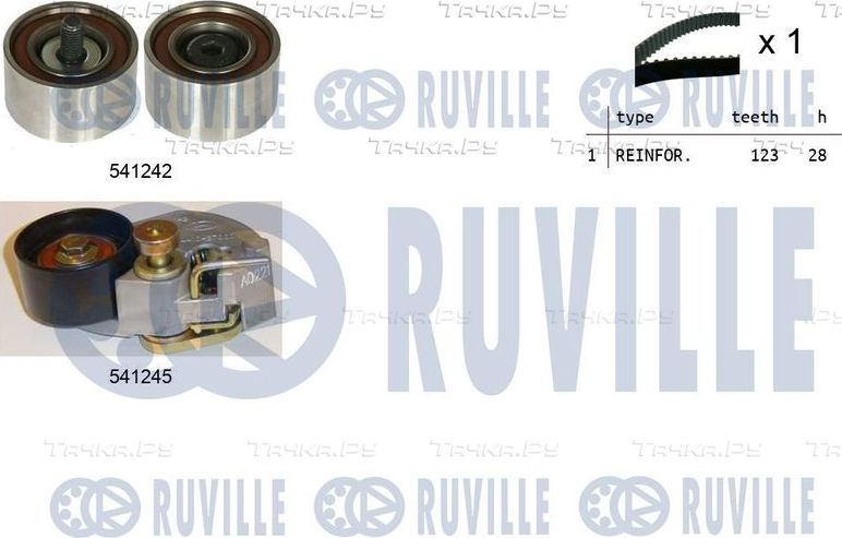 Ремень ГРМ с роликами (комплект) Ruville для Hyundai Trajet I 2001-2008. Артикул 550275