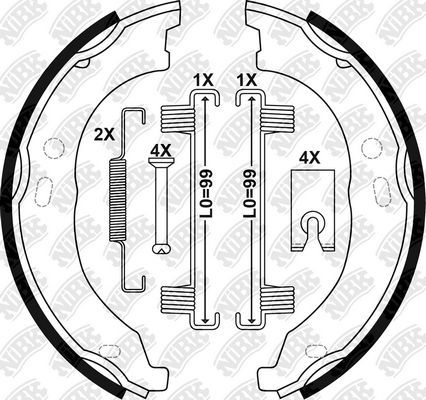 Тормозные колодки (стояночная тормозная система) NiBK. Артикул FN0681