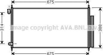 Радиатор кондиционера (конденсатор) AVA (алюминий). Артикул HD5185D