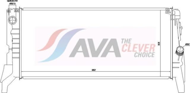 Радиатор охлаждения двигателя AVA ** CLEVER FIT ** для MINI Countryman II (F60) 2016-2026. Артикул BW2657