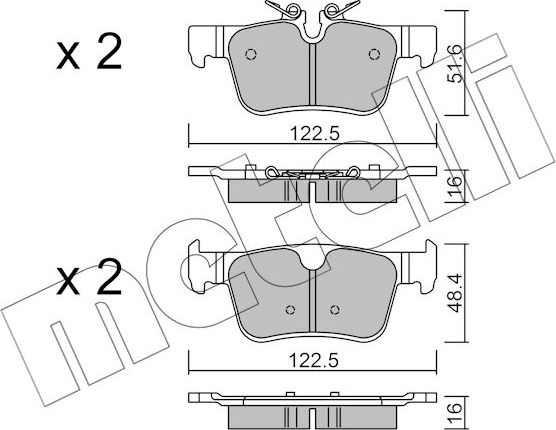 Тормозные колодки Metelli. Артикул 22-1121-0