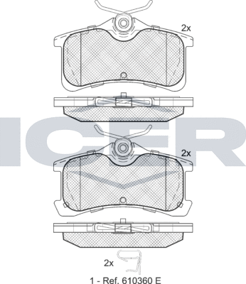 Тормозные колодки Icer. Артикул 181728