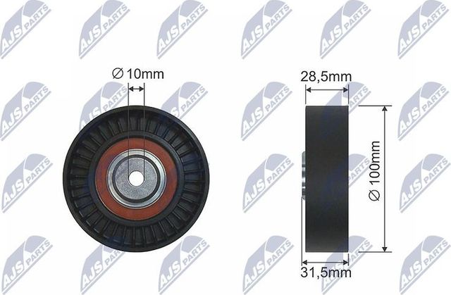 Направляющий (ведущий) ролик приводного поликлинового ремня NTY для Lancia Delta II (836) 1996-1999. Артикул RNK-AR-007