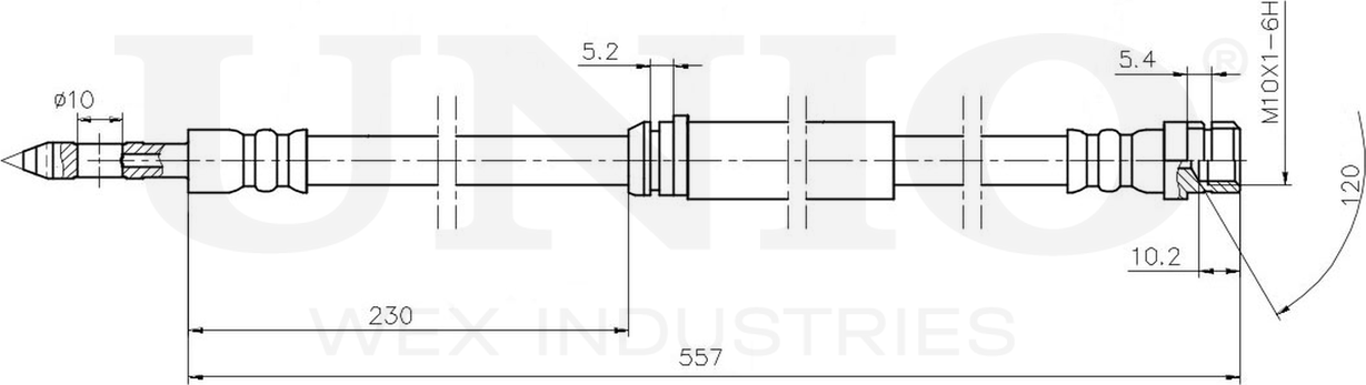 Шланг тормозной (Unio). Артикул BRH-10105