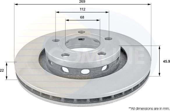 Тормозной диск Comline Comline. Артикул ADC1481V