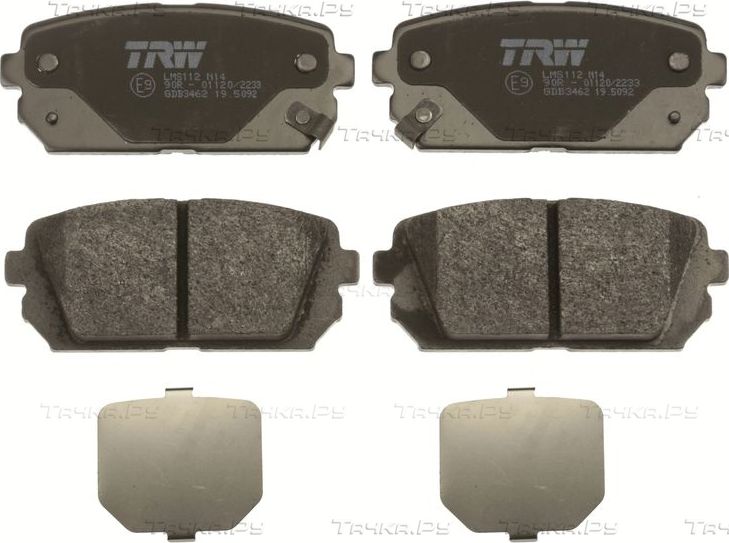 Тормозные колодки TRW COTEC задние для Kia Carens II (UN) 2006-2012. Артикул GDB3462