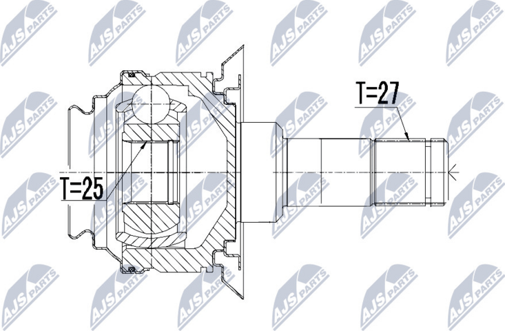 Полуось (привод в сборе, приводной вал) NTY. Артикул NPW-BM-087
