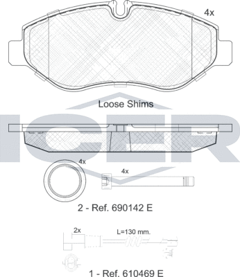 Тормозные колодки Icer. Артикул 141832-203