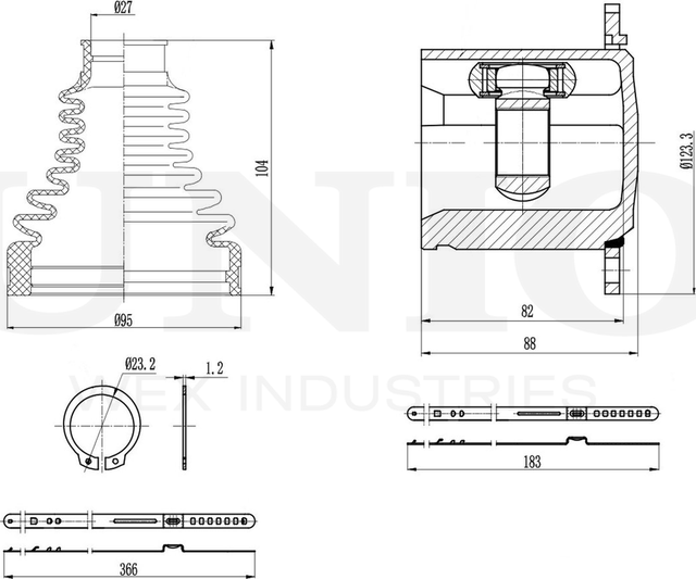 ШРУС внутренний (Unio). Артикул CVJ-30063