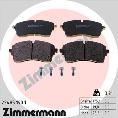 Тормозные колодки Zimmermann. Артикул 22485.190.1
