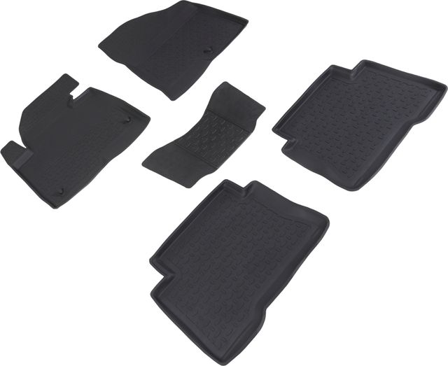 Коврики резиновые Seintex с высоким бортиком для салона Hyundai Santa Fe III 2012-2018. Артикул 83487