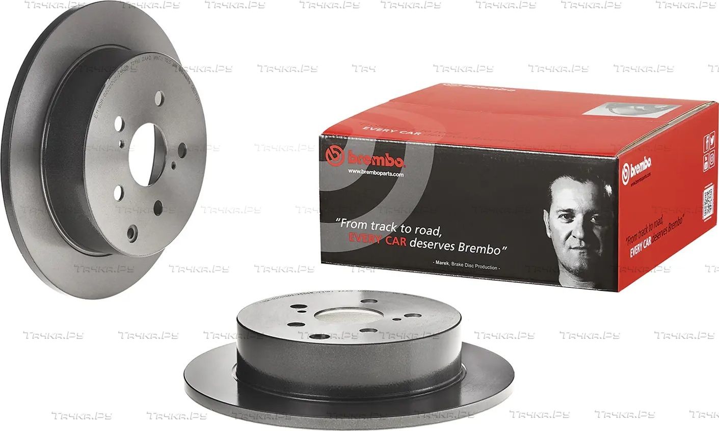 Тормозной диск Brembo PRIME LINE - UV Coated задний для Toyota Alphard II 2008-2014. Артикул 08.D712.11