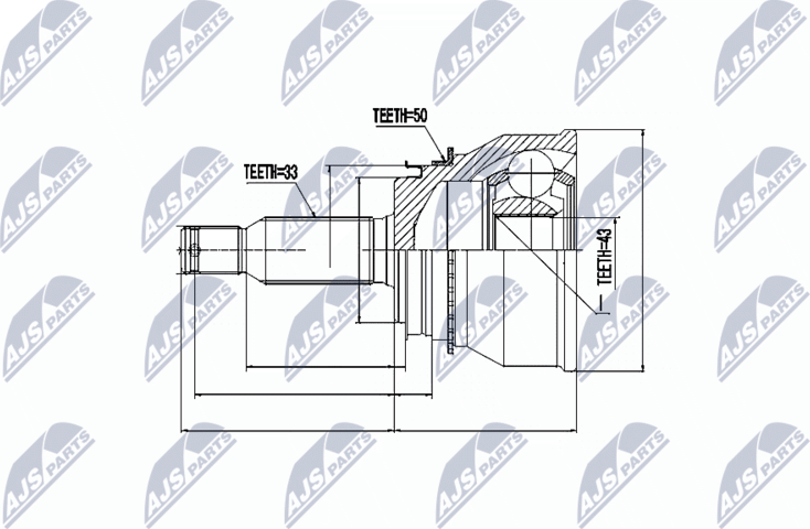 Шрус внутренний (граната) NTY. Артикул NPZ-MS-038
