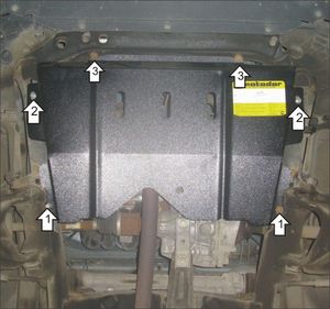 Защита Мотодор усиленная для картера и КПП Renault Logan I 2004-2016. Артикул 71706