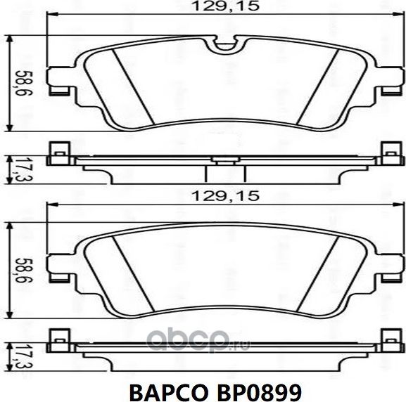 Колодки тормозные дисковые BP0899, (Bapco) Bapco. Артикул BP0899