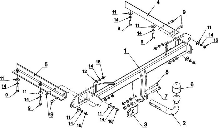 Фаркоп Auto-Hak для Chevrolet Cruze I седан 2009-2015. Артикул X 23